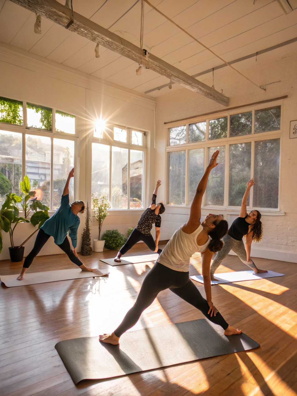 Group of students learning Ayurvedic practices in a bright, peaceful studio